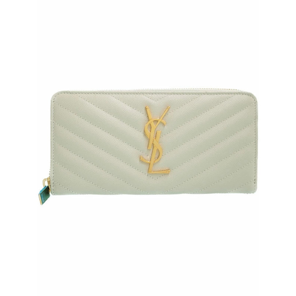 SAINT LAURENT Paris Monogram Full Zip Wallet Round Long